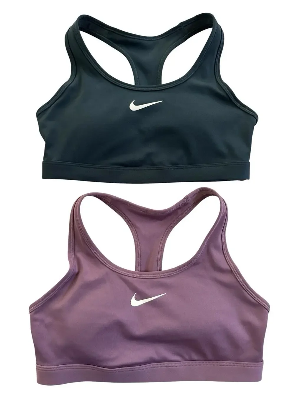 Nike Swoosh Dri-FIT Womens Small LOT Of 2 Padded Sports Bra Black Mauve #NE106